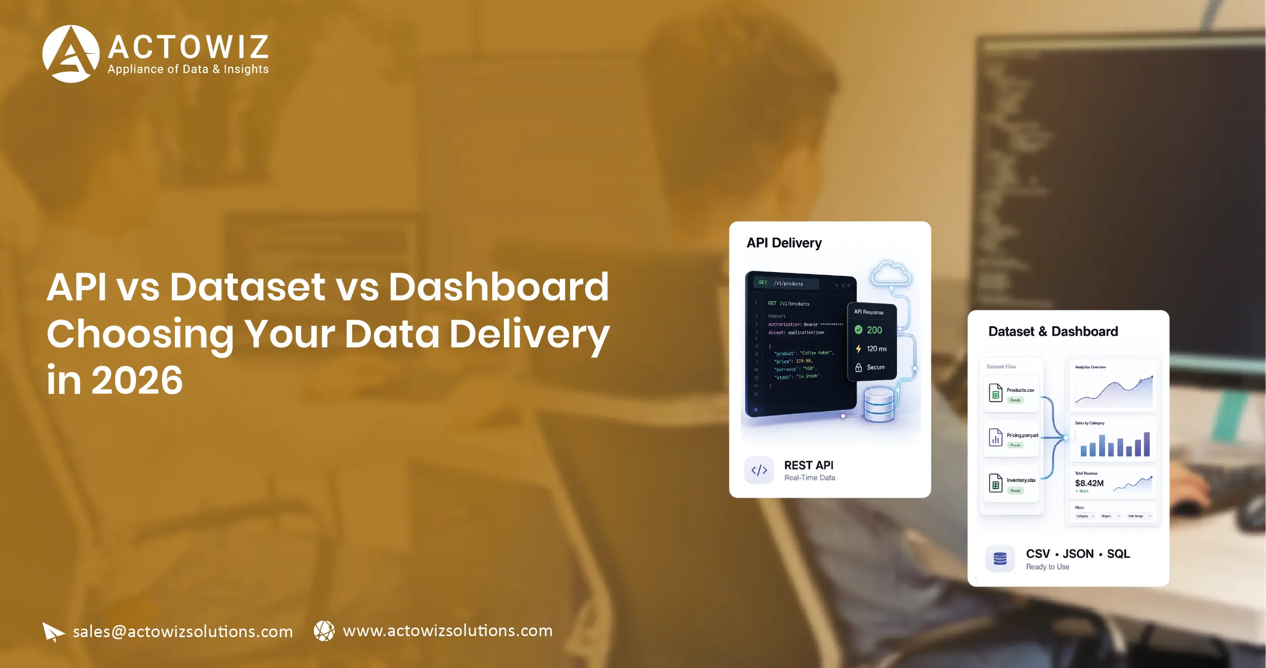 API vs Dataset vs Dashboard: Choosing Your Data Delivery in 2026